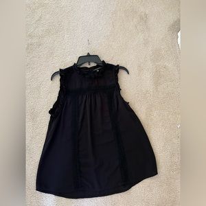 Black ruffle neck cami